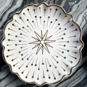 Set of Four Catherine Martin x Anthropologie WHITE and 24K GOLD Dessert Plates